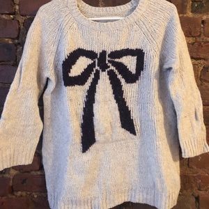 Loft Graphic Print Bow Sweater